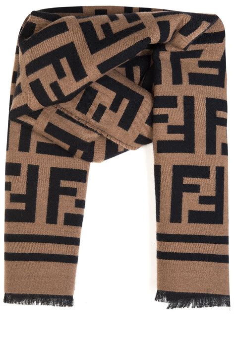 brown and black fendi scarf